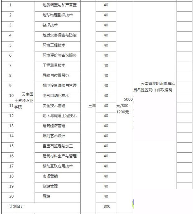 2017单招专业