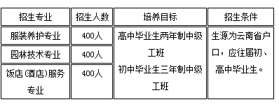 云南省电力技工学校招生专业与 计划